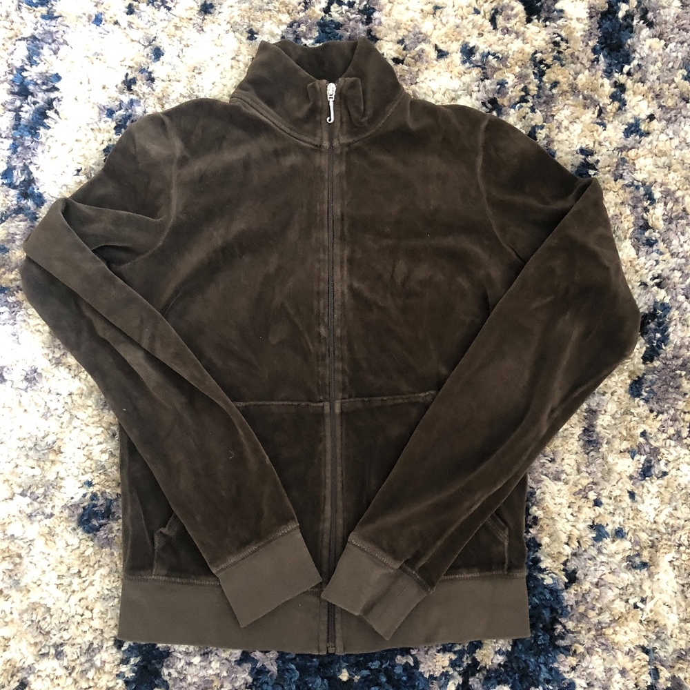 Juicy Couture Velour Chocolate Brown Full Zip